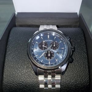 Citizen Classic Eco-Drive Blue Dial Stainless Steel Men's Watch.Originally $495
